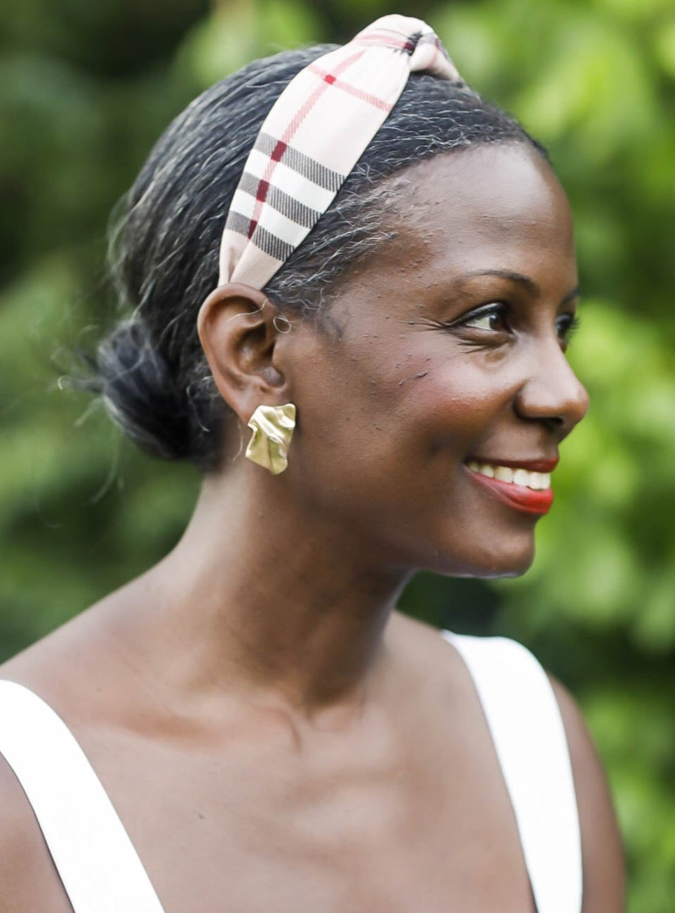 Designer Inspired Plaid Turban Headband